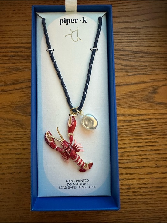 Piper K Accessories - Piper K Viral Tik Tok Red Lobster Charm Necklace New In Box 18”+3” extension